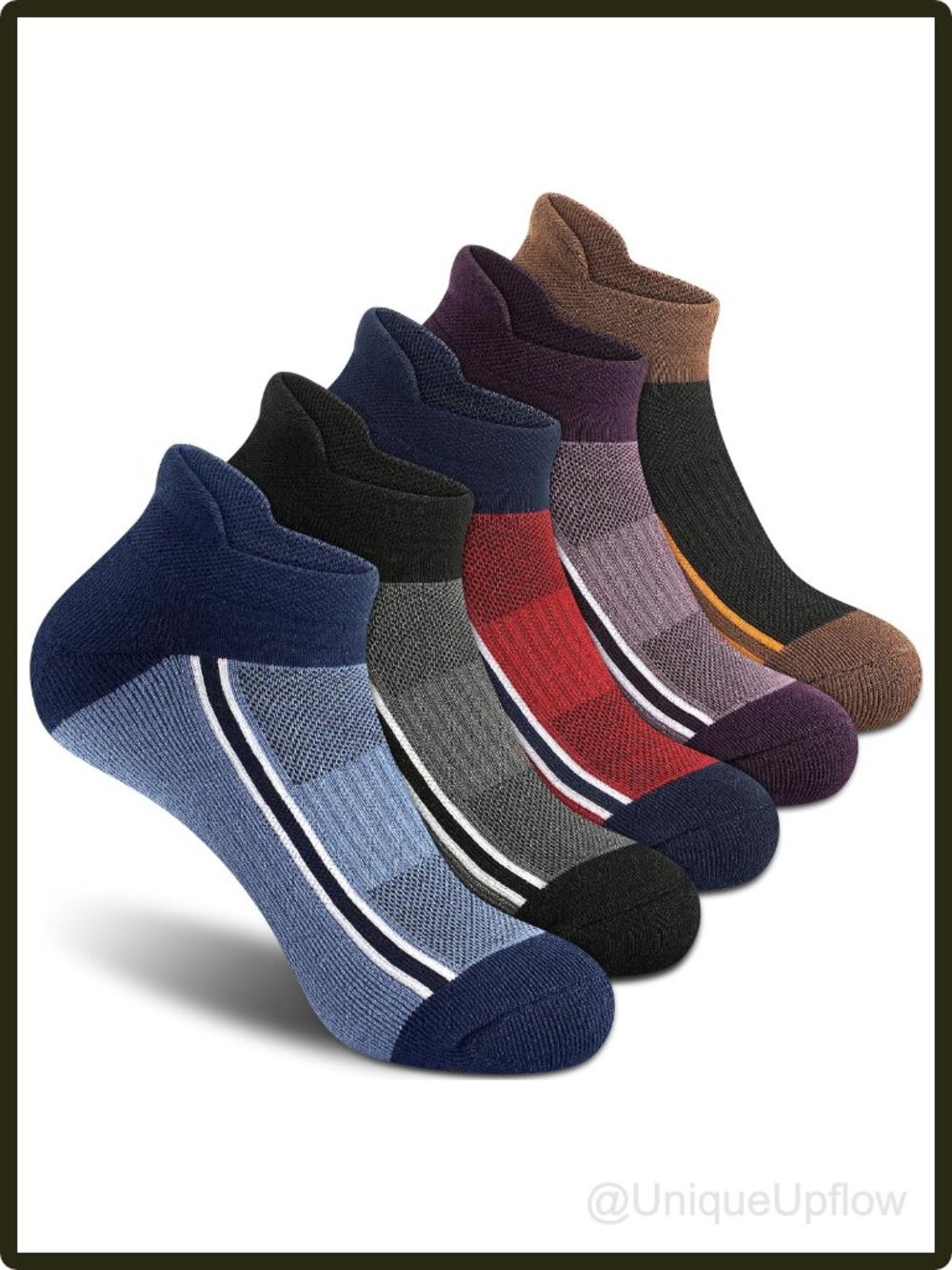 Men's Running Athletic Ankle Socks Thick Cushioned Low Cut 5 Pairs Gym Hiking